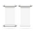 Realistic Template Blank White Paper Scroll Set. Vector Royalty Free Stock Photo