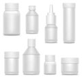 Realistic Template Blank White Plastic Bottle Pack Set. Vector Royalty Free Stock Photo