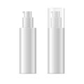 Realistic Template Blank White Spray Cosmetic Bottle Isolated. Vector