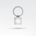 Realistic Template Metal Keychain Vector. 3d Key Chain With Ring For Key Isolated On White Background