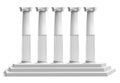 Realistic temple columns. Ancient greek pillars with marble 3d stair podium. Antique columns facade vector illustration Royalty Free Stock Photo