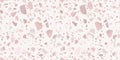 Realistic terrazzo floor texture. Vector seamless pattern of pink stone terazzo Royalty Free Stock Photo