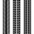 Realistic texture silhouette of car tread on a white background - Vector Royalty Free Stock Photo