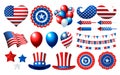 Realistic 4th July element set Royalty Free Stock Photo