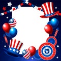 Realistic 4th July frame background Royalty Free Stock Photo