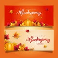 realistic thanksgiving banners template vector design Royalty Free Stock Photo