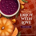 realistic thanksgiving instagram post template vector design Royalty Free Stock Photo