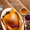 realistic thanksgiving instagram post template vector design Royalty Free Stock Photo