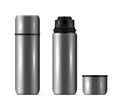 Realistic Thermos Flask Cup Composition