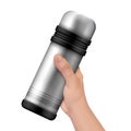 Realistic Thermos Hand Concept