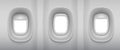 Realistic Three Light Gray Plane Windows White Sky Royalty Free Stock Photo