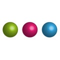 Realistic three volumetric balls. Color concept. Gradient color. Vector illustration.
