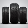 Realistic tires, vector illustration