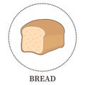 Realistic Toast Bread on White Background - Vector Royalty Free Stock Photo