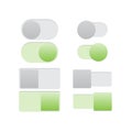 Realistic toggle switch button. On and off. Web design. Vector illustration