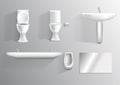 Realistic toilet collection Royalty Free Stock Photo