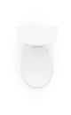 Realistic toilet mockup with closed lid top view on white