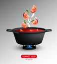 Realistic Tomato Soup Cooking Concept