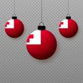 Realistic Tonga Flag with flying light balloons Royalty Free Stock Photo