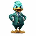 Realistic Toon Duck In Stylish Suit: A Unique Mashup Of Fantasy And Steampunk