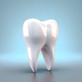 Realistic tooth blue background