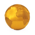 Realistic Topography Golden Metal Earth Globe. 3d Rendering Royalty Free Stock Photo