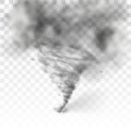 Realistic Tornado Swirl Isolated On White Background