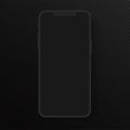 Realistic totally black vector smartphone. High quality detailed 3d realistic phone template for inserting any UI