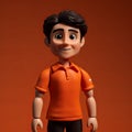 Realistic Toy Charles Doll In Orange Soccer Uniform