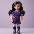 Realistic Toy Emily Doll In Violet Soccer Uniform