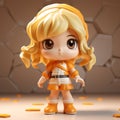 Realistic Toy Figure With Dolly Kei Style For Video Game