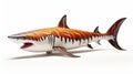Realistic Toy Shark Model With Orange And Black Stripes Royalty Free Stock Photo