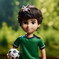 Realistic Toy Soccer Boy: Kidomoco Matthew Doll In Green Uniform