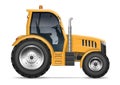 Realistic tractor side view vector illustration