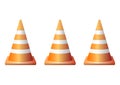 Realistic traffic cones set Royalty Free Stock Photo