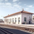 Realistic Train Depot In Lisbon