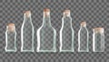 Realistic Transparent Clear Bottle With Cork Stopper Isolated Royalty Free Stock Photo