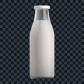 Realistic Transparent Clear Milk Bottle Isolated On Background