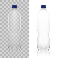 Realistic Transparent Empty Clean Plastic Bottle Template