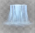 Realistic Transparent, Nature, stream of waterfall with clear water and bubbles isolated on transparent background Royalty Free Stock Photo