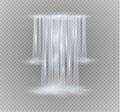 Realistic Transparent, Nature, stream of waterfall with clear water and bubbles isolated on transparent background Royalty Free Stock Photo