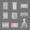 Realistic Transparent Package Set