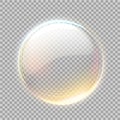 Vector 3d transparent sphere with golden blick Royalty Free Stock Photo