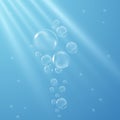Realistic transparent water bubbles abstract background Royalty Free Stock Photo