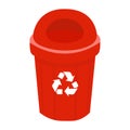 Realistic trash can icon. Vector illustration eps 10 Royalty Free Stock Photo