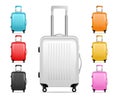 Realistic Travel Baggage Icon Set