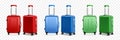 Realistic Travel Baggage Transparent Icon Set