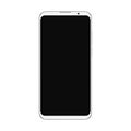 Realistic trendy white smartphone mockup with blank black screen isolated Royalty Free Stock Photo