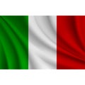 Realistic tricolor flag. green, white and red falg. Italian flag Royalty Free Stock Photo