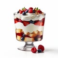 Realistic Trifle With Whipped Cream, Berries, And Cake